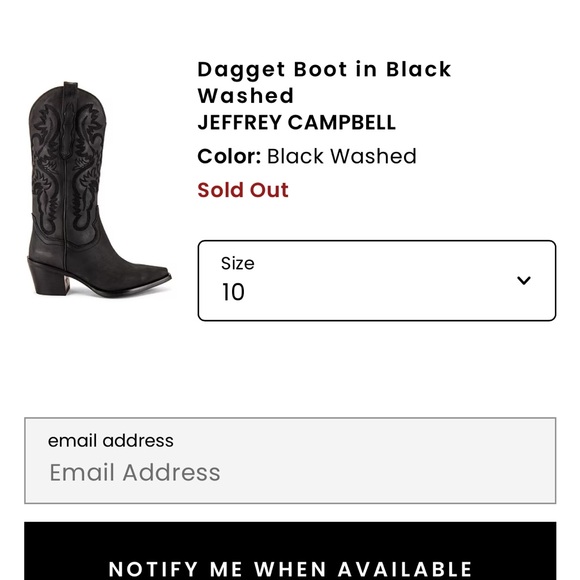 Jeffrey Campbell Black Heeled Boots with Western Stitching - Picture 2 of 7